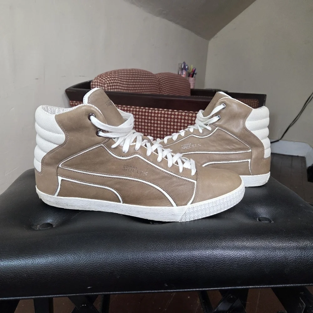Alexander McQueen‎ x Puma High Top Leather Sneakers Men US 14 EU 48.5